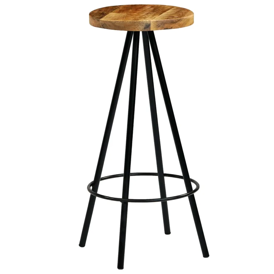 Chaises de bar lot de 2 bois de manguier solide - 9
