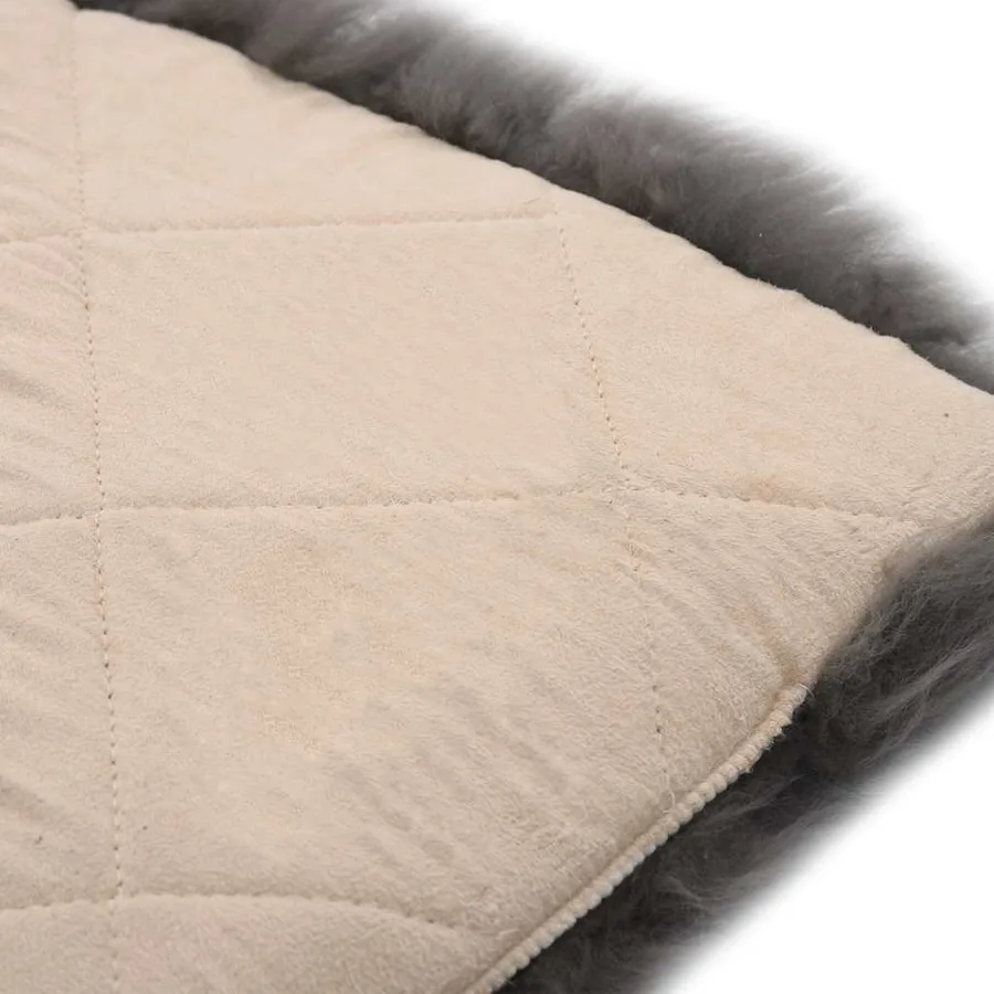 Coussins de chaise lot de 2 Gris clair 40x40cm Mouton véritable - 4