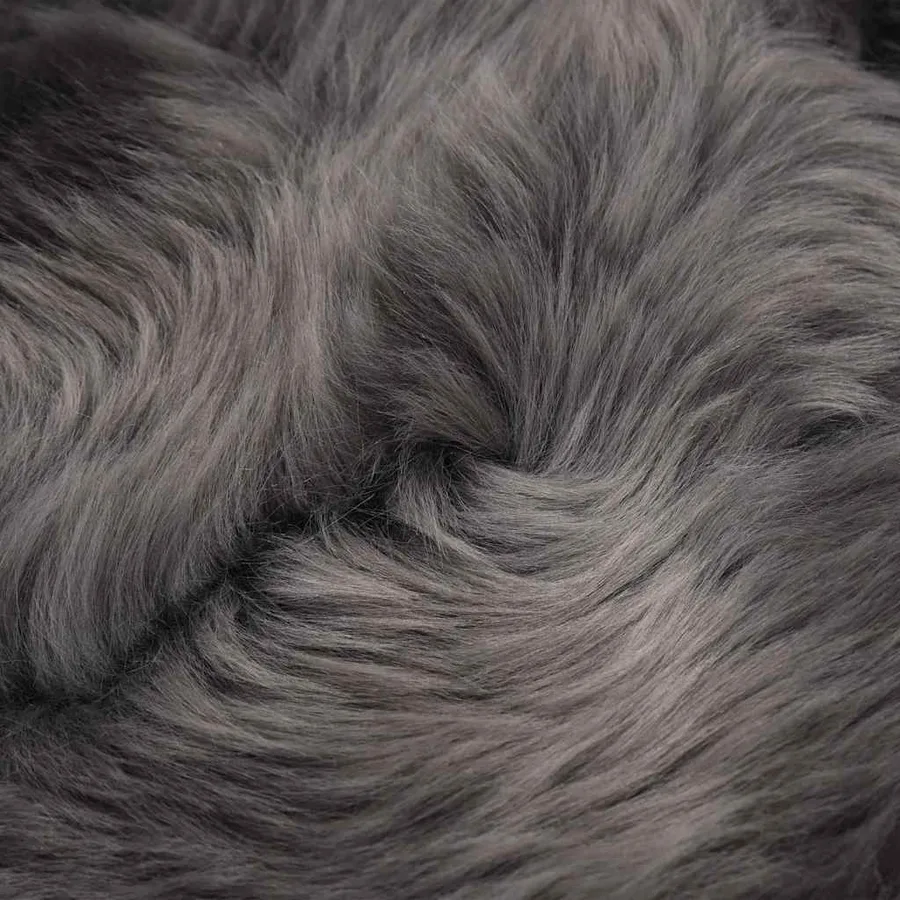Coussins de chaise lot de 2 Gris clair 40x40cm Mouton véritable - 5