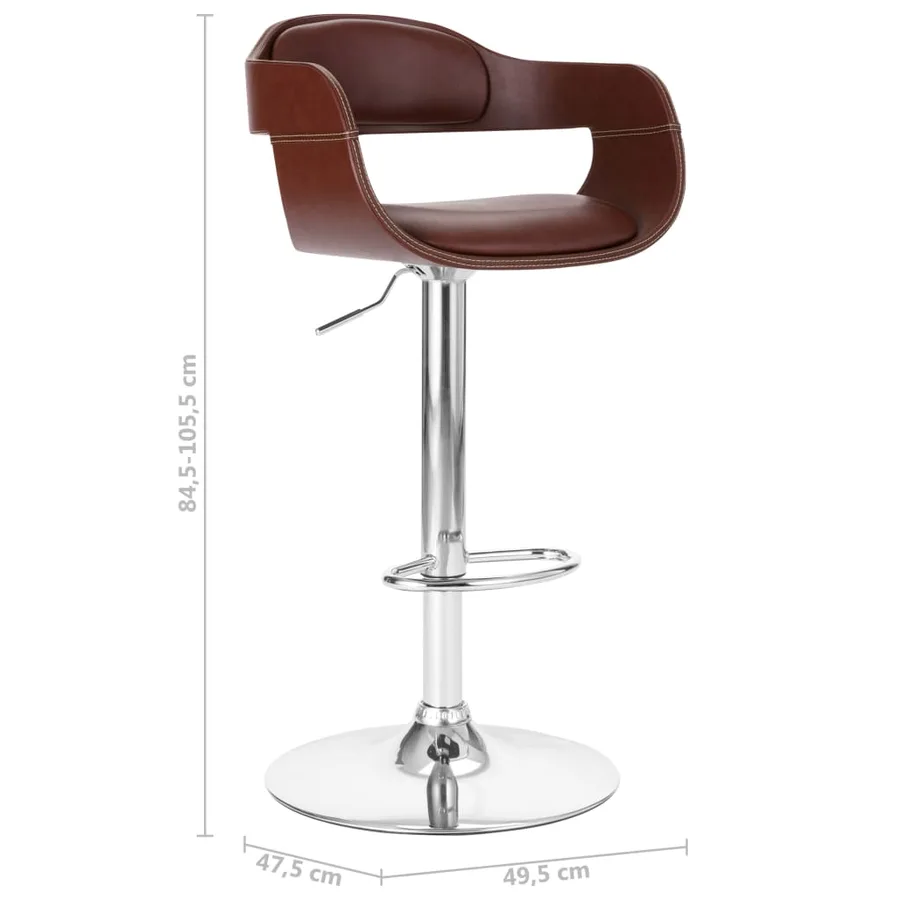 Tabouret de bar Marron Similicuir - 7