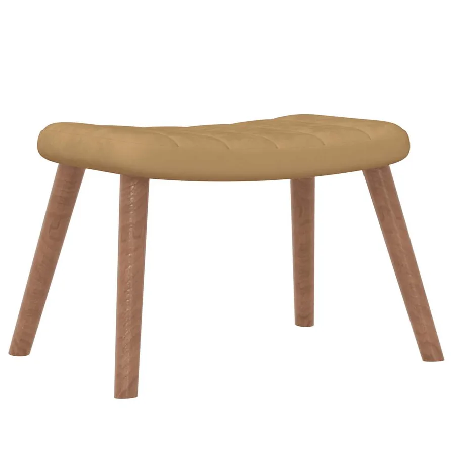 Chaise à bascule avec repose-pied Marron Velours - 4