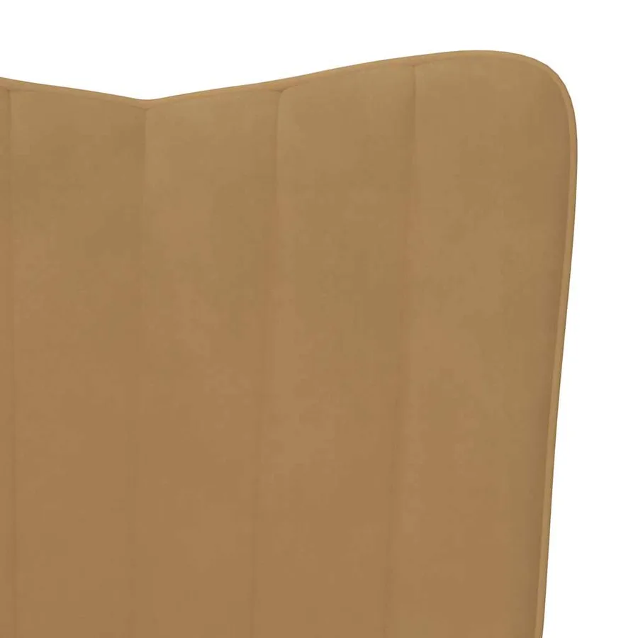 Chaise à bascule avec repose-pied Marron Velours - 8