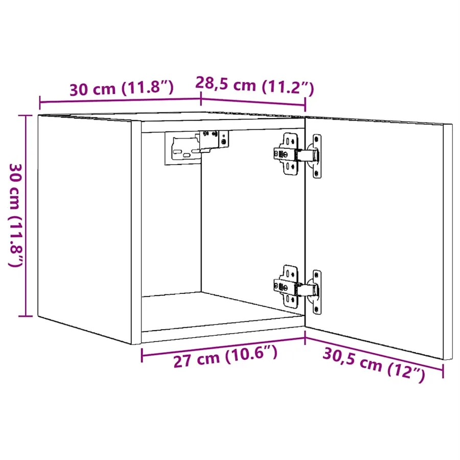 Meubles TV muraux 4 pcs Blanc 30,5x30x30 cm - 11