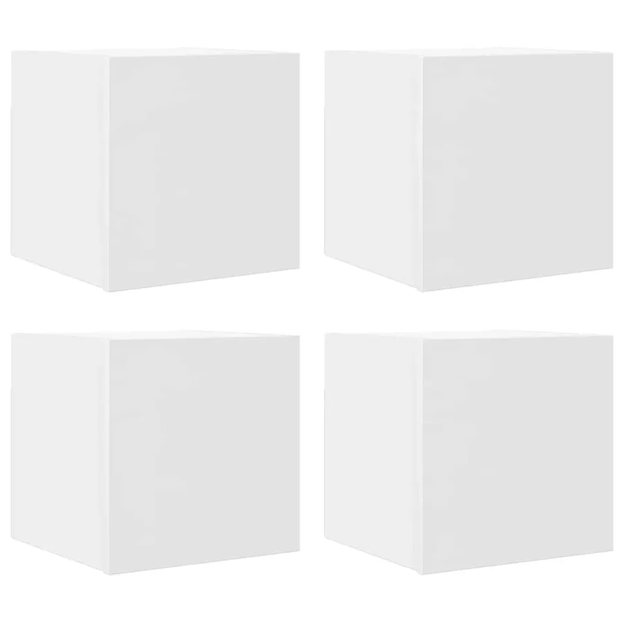 Meubles TV muraux 4 pcs Blanc 30,5x30x30 cm - 2