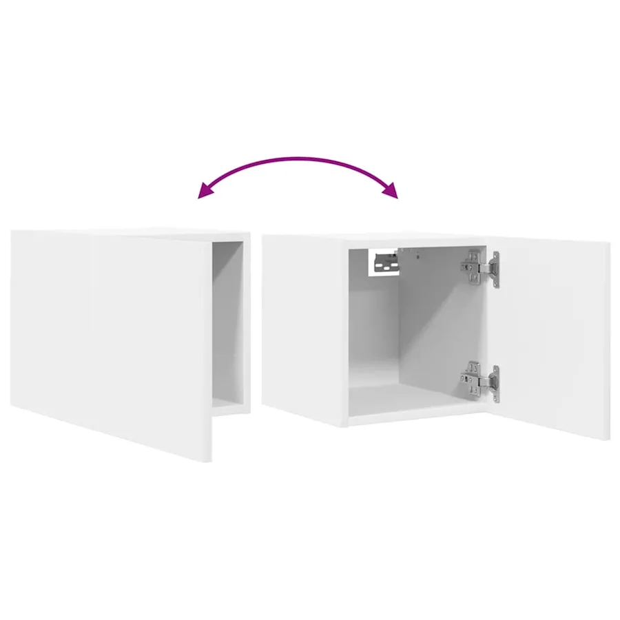 Meubles TV muraux 4 pcs Blanc 30,5x30x30 cm - 7
