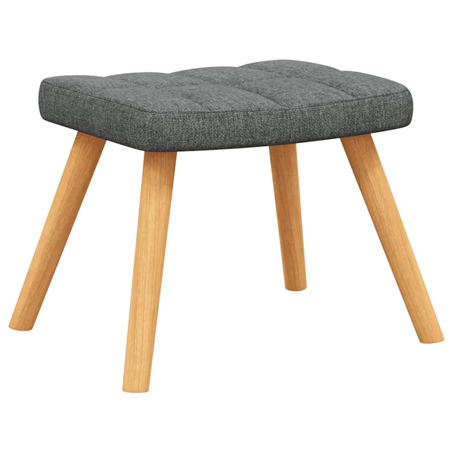 Chaise à bascule avec tabouret Gris foncé Tissu - 8