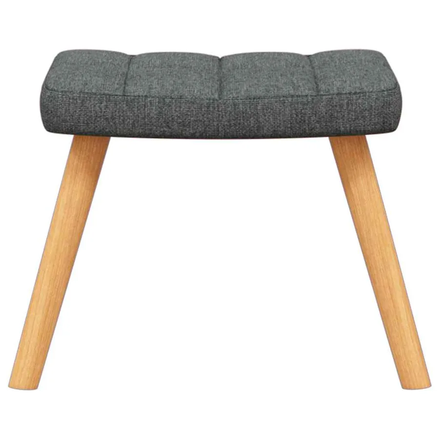 Chaise à bascule avec tabouret Gris foncé Tissu - 9