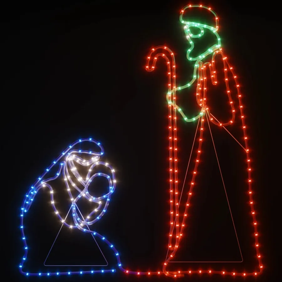 Figurine de Noël Marie et Joseph avec 264 LED 40x55 et 38x100cm - 3