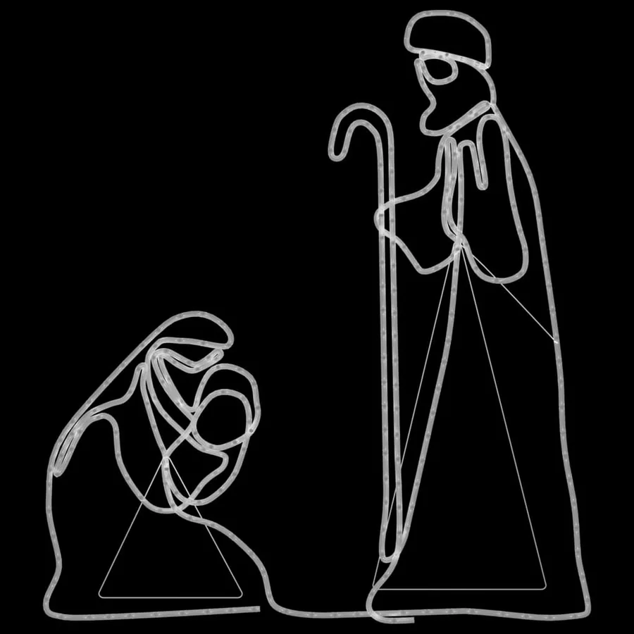 Figurine de Noël Marie et Joseph avec 264 LED 40x55 et 38x100cm - 4