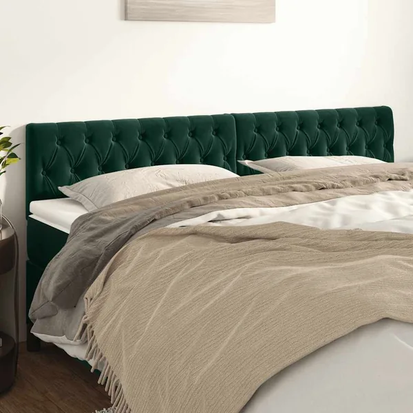 Têtes de lit Vert foncé 180x7x78/88 cm Velours