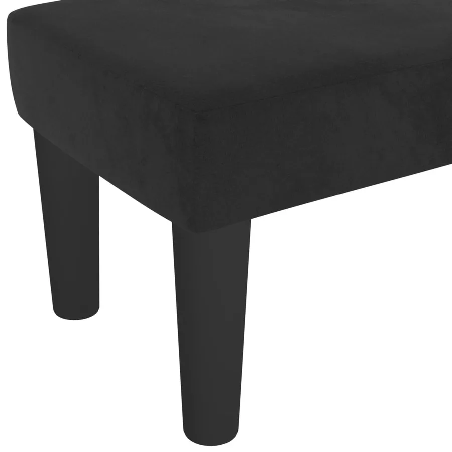 Banc Noir 100x30x30 cm Velours - 5