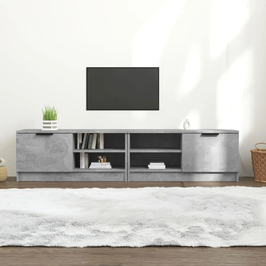 Meubles TV 2 pcs Gris béton 80x35x36,5 cm Bois d'ingénierie