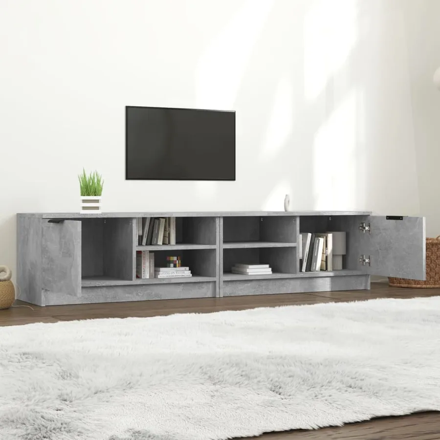 Meubles TV 2 pcs Gris béton 80x35x36,5 cm Bois d'ingénierie - 3