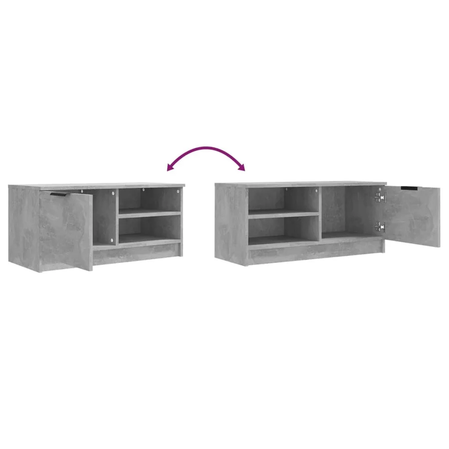 Meubles TV 2 pcs Gris béton 80x35x36,5 cm Bois d'ingénierie - 9