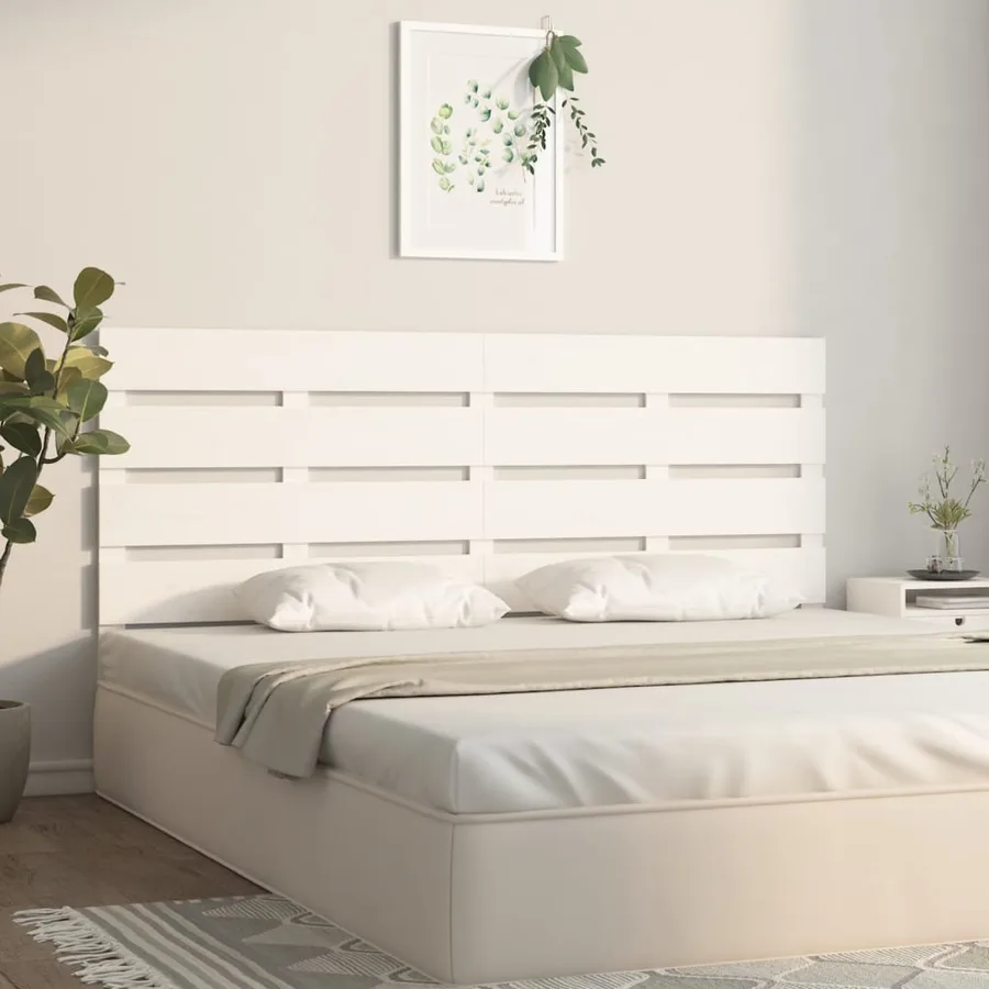 Tête de lit Blanc 120x3x80 cm Bois massif de pin - 3