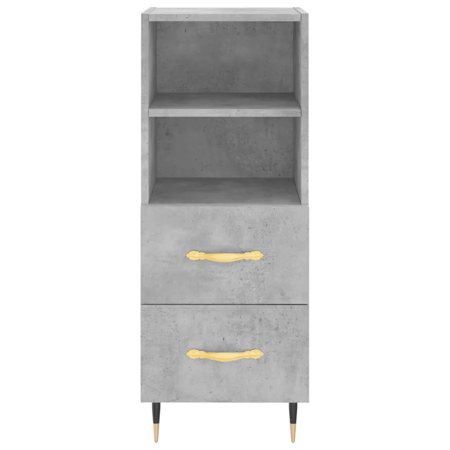 Buffet haut Gris béton 34,5x34x180 cm Bois d'ingénierie - 6