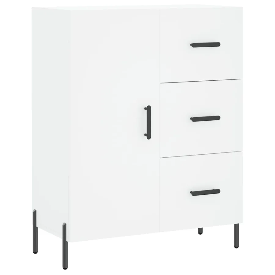 Buffet haut Blanc 69,5x34x180 cm Bois d'ingénierie - 7