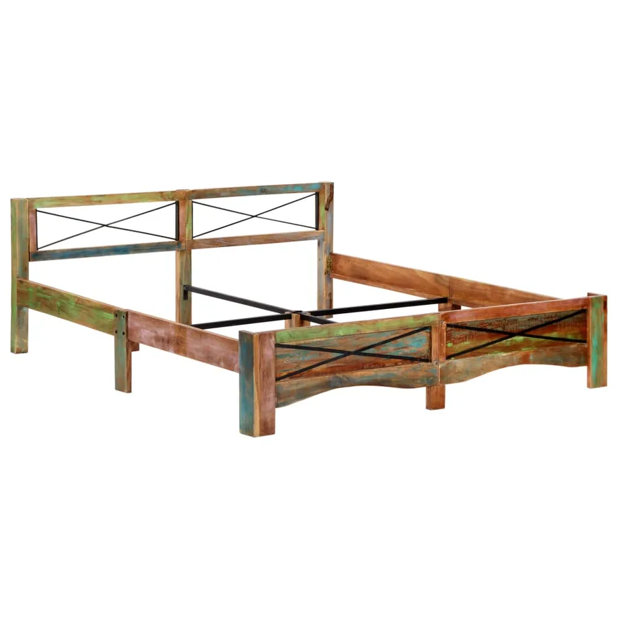 Cadre de lit sans matelas Bois de récupération massif 180x200cm - 2