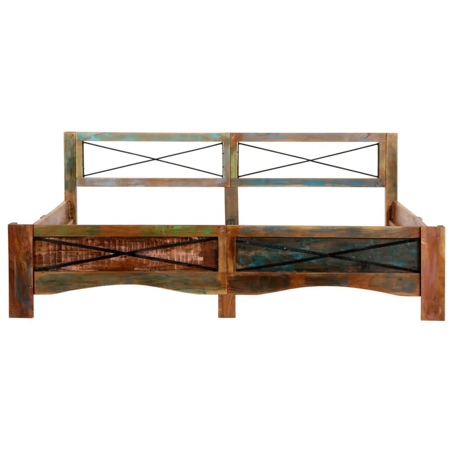 Cadre de lit sans matelas Bois de récupération massif 180x200cm - 3