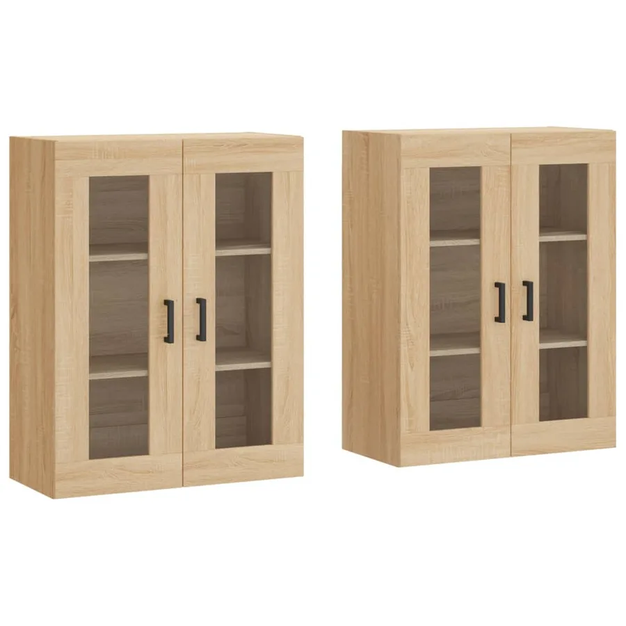 Armoires murales 2 pcs chêne sonoma bois d'ingénierie - 2