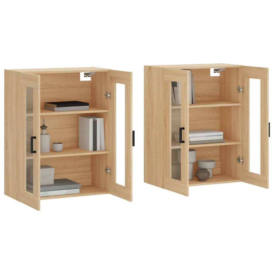 Armoires murales 2 pcs chêne sonoma bois d'ingénierie - 3