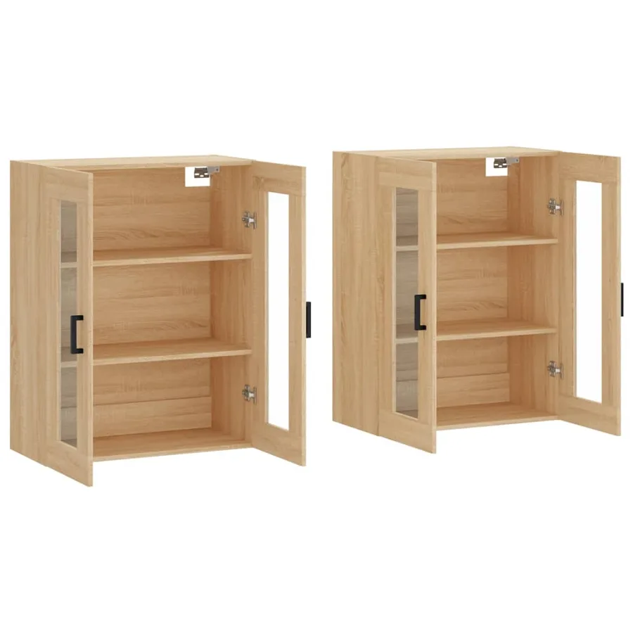 Armoires murales 2 pcs chêne sonoma bois d'ingénierie - 4