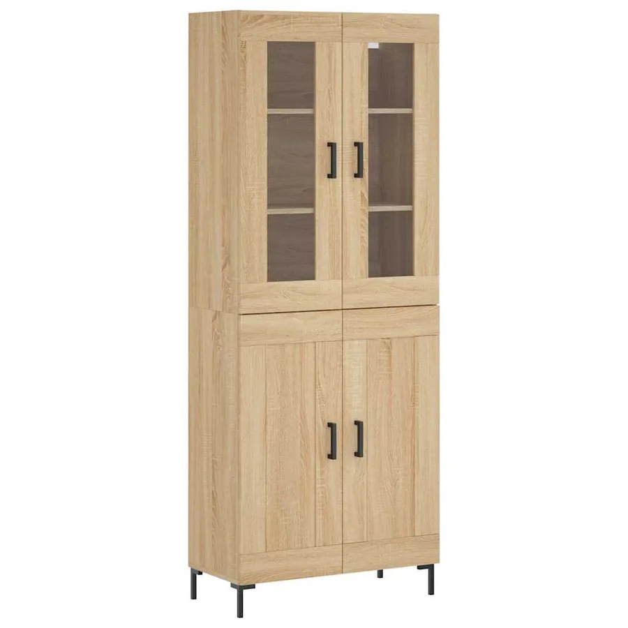 Buffet haut Chêne sonoma 69,5x34x180 cm Bois d'ingénierie - 2
