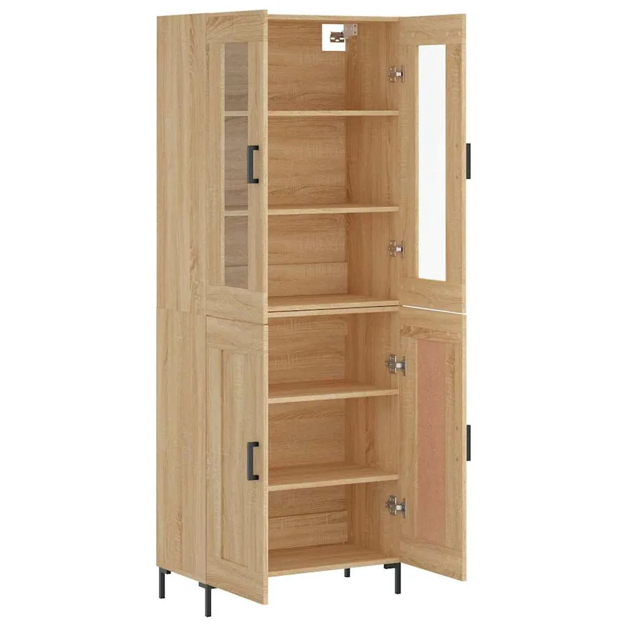 Buffet haut Chêne sonoma 69,5x34x180 cm Bois d'ingénierie - 4