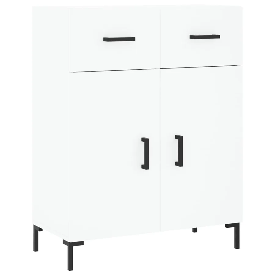 Buffet haut Blanc 69,5x34x180 cm Bois d'ingénierie - 7