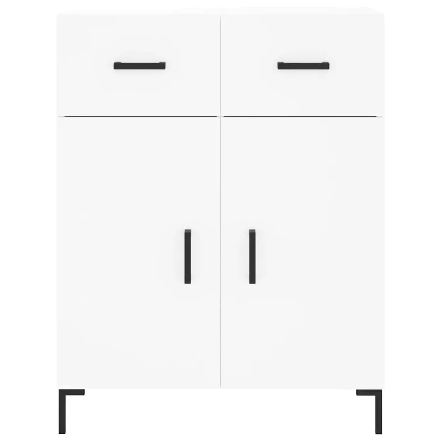 Buffet haut Blanc 69,5x34x180 cm Bois d'ingénierie - 8