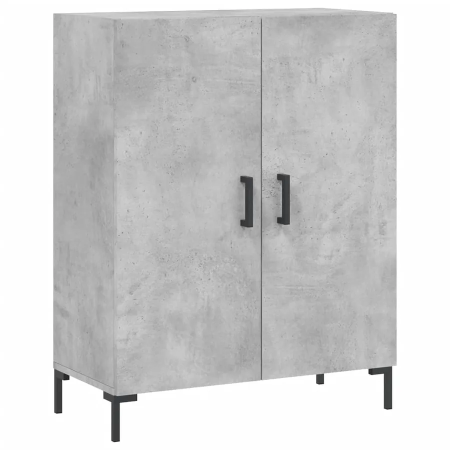 Buffet haut Gris béton 69,5x34x180 cm Bois d'ingénierie - 7