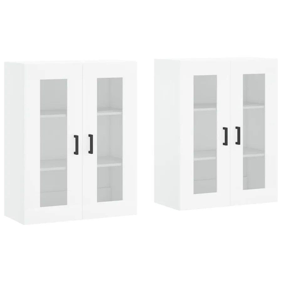 Armoires murales 2 pcs blanc bois d'ingénierie - 2