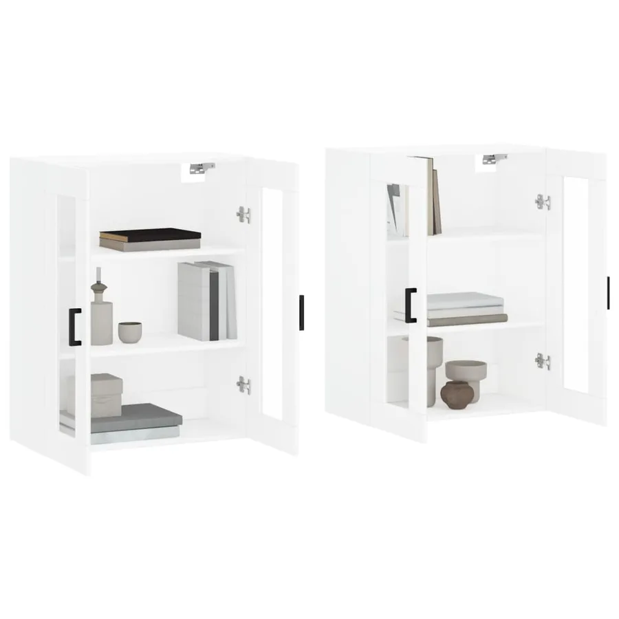 Armoires murales 2 pcs blanc bois d'ingénierie - 3
