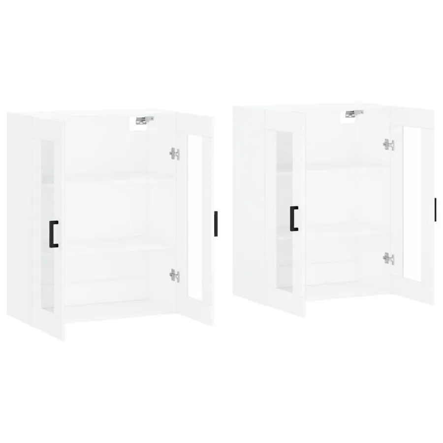 Armoires murales 2 pcs blanc bois d'ingénierie - 4