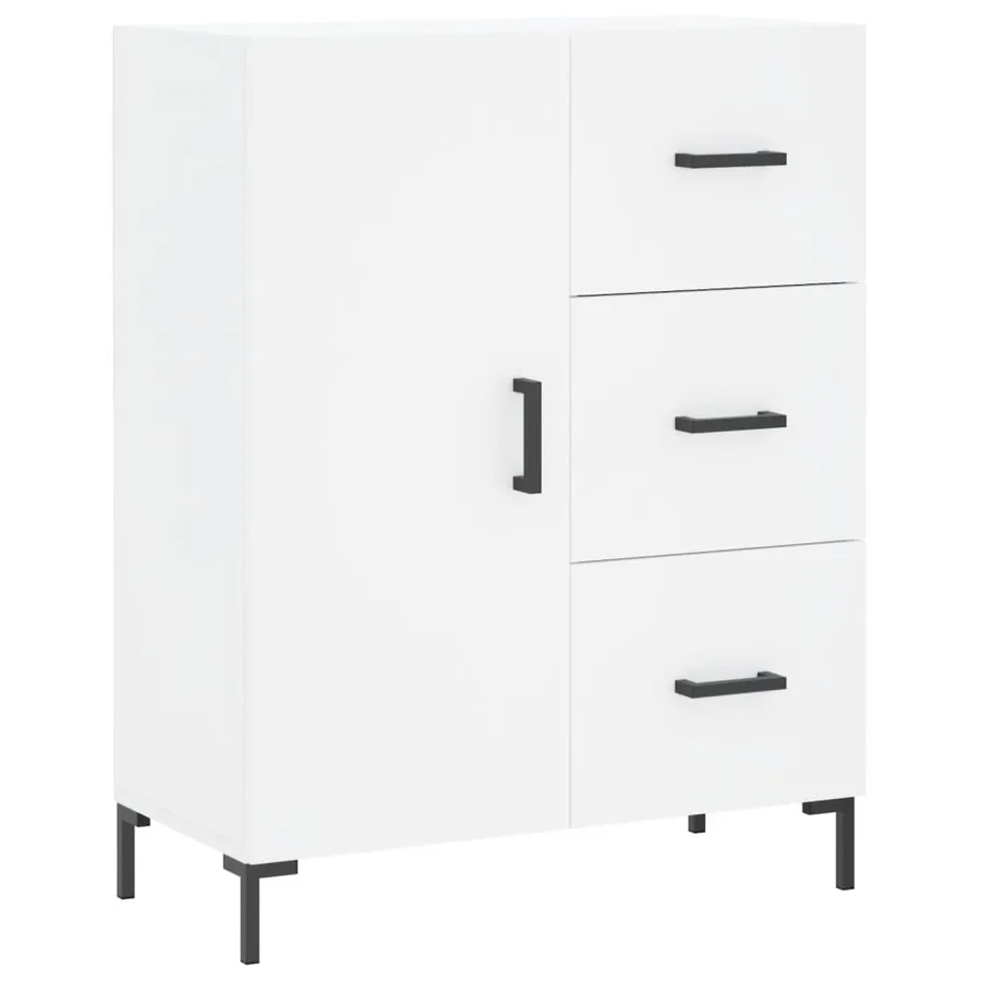Buffet haut Blanc 69,5x34x180 cm Bois d'ingénierie - 7