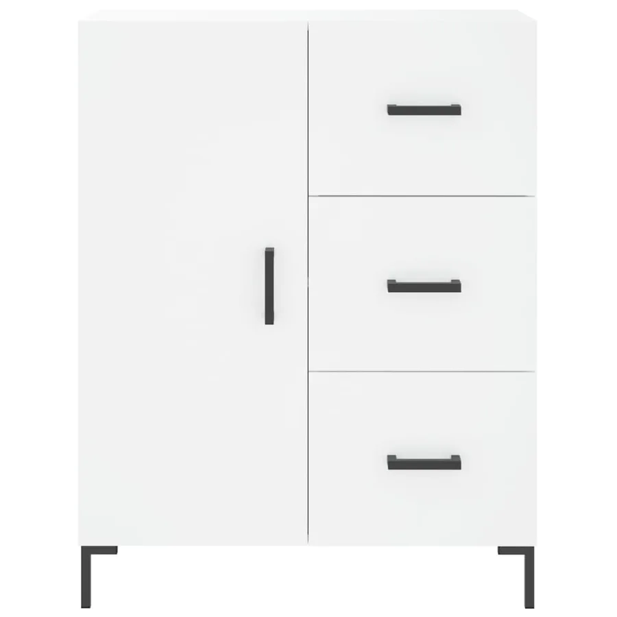 Buffet haut Blanc 69,5x34x180 cm Bois d'ingénierie - 8