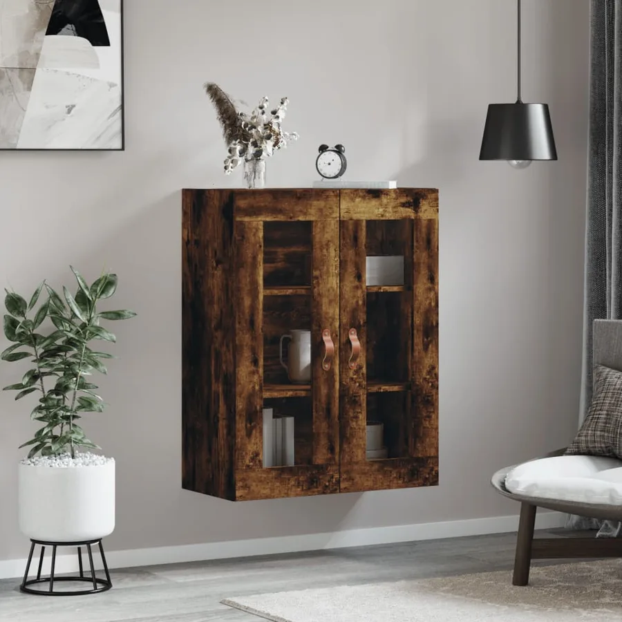 Armoire murale chêne fumé 69,5x34x90 cm - 3