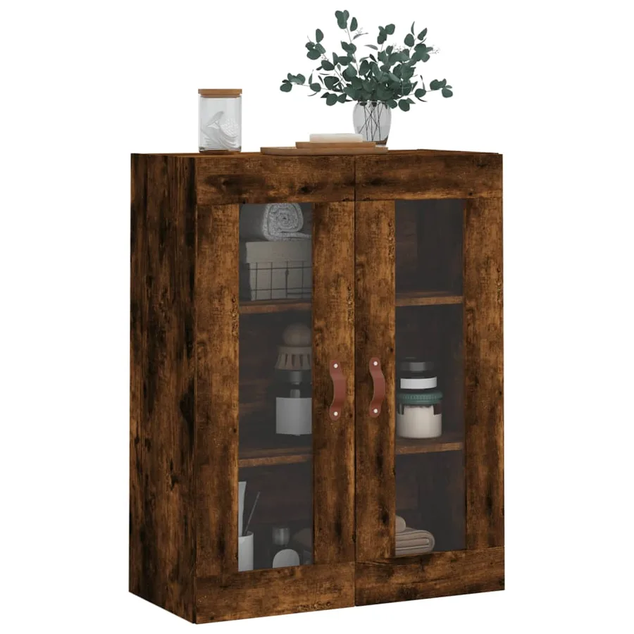 Armoire murale chêne fumé 69,5x34x90 cm - 4