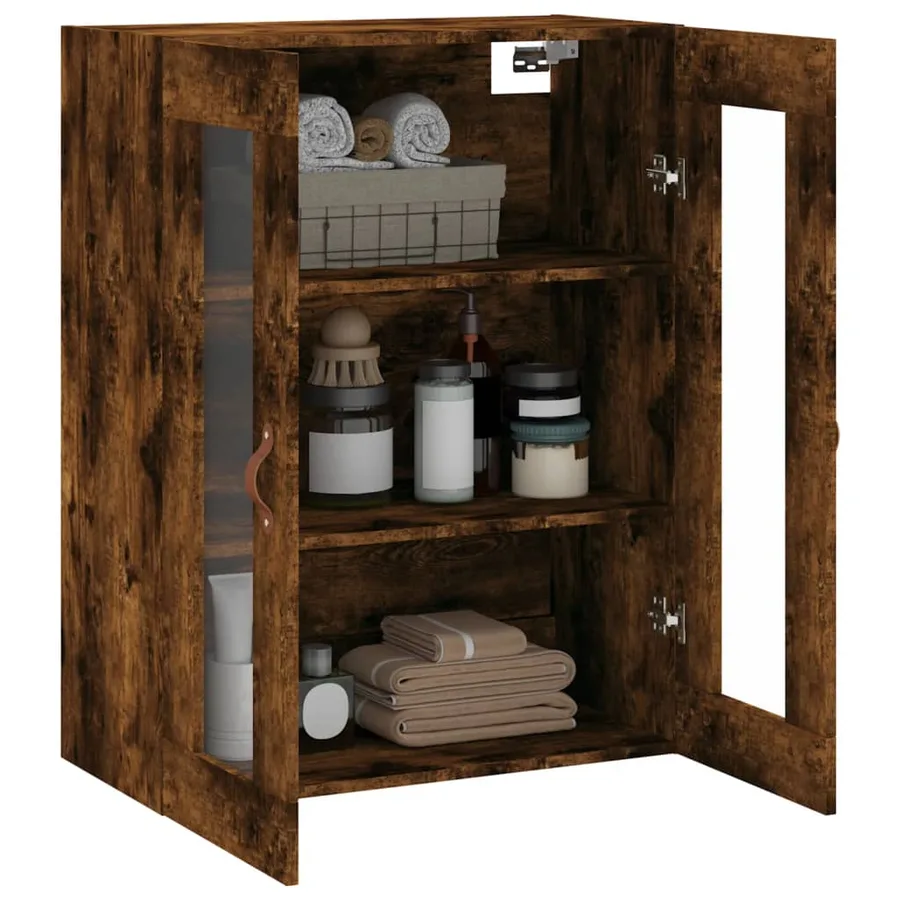 Armoire murale chêne fumé 69,5x34x90 cm - 5