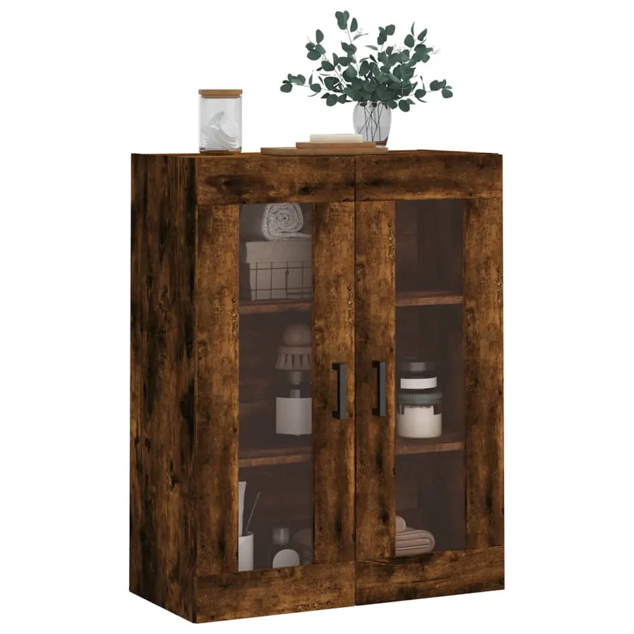 Armoire murale chêne fumé 69,5x34x90 cm - 4