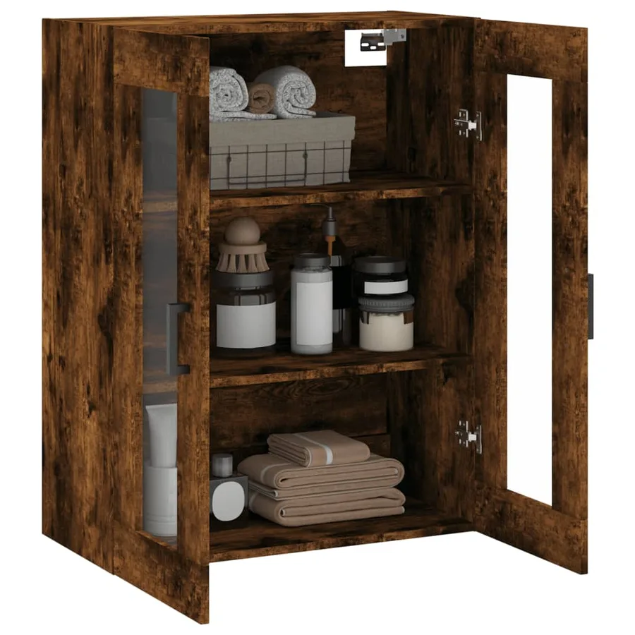 Armoire murale chêne fumé 69,5x34x90 cm - 5