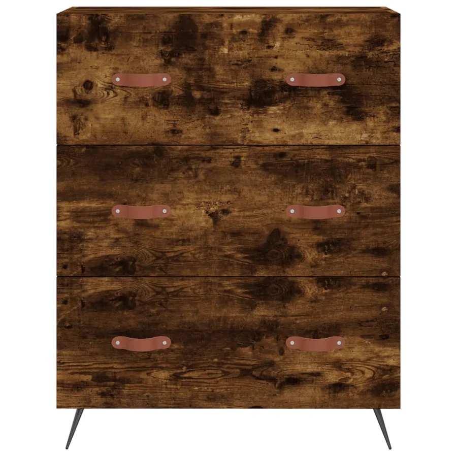 Buffet haut Chêne fumé 69,5x34x180 cm Bois d'ingénierie - 7