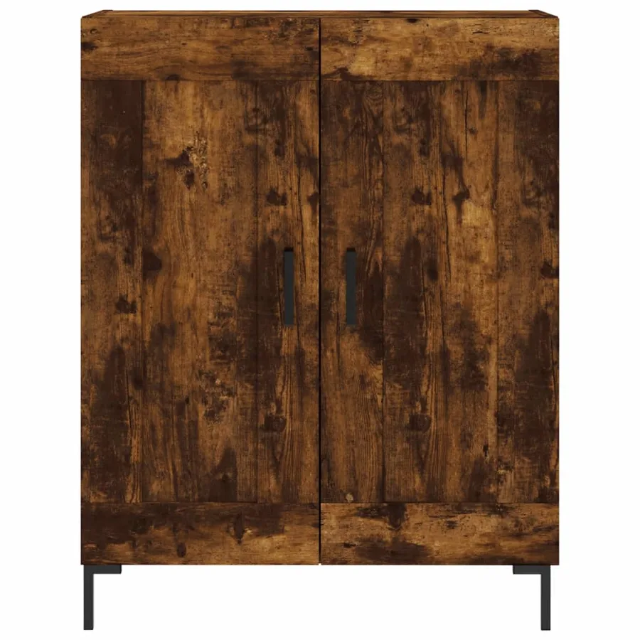 Buffet haut Chêne fumé 69,5x34x180 cm Bois d'ingénierie - 8