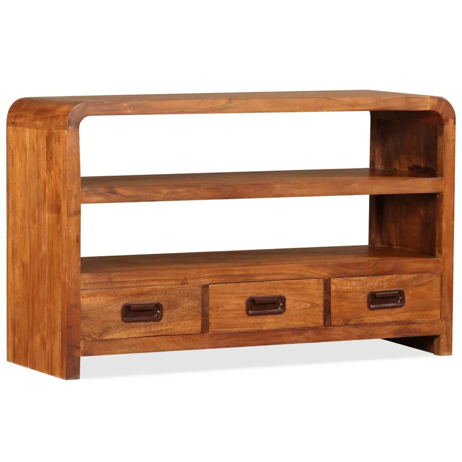 Meuble TV Bois d'acacia solide 90 x 30 x 55 cm - 2