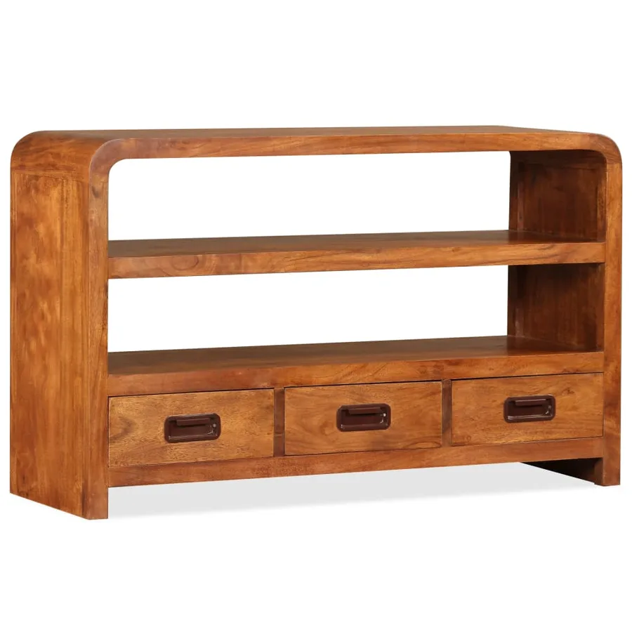 Meuble TV Bois d'acacia solide 90 x 30 x 55 cm - 3
