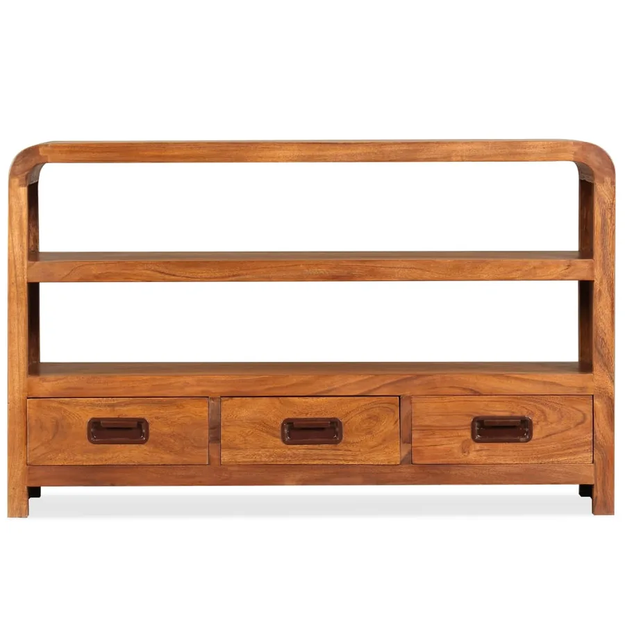Meuble TV Bois d'acacia solide 90 x 30 x 55 cm - 7