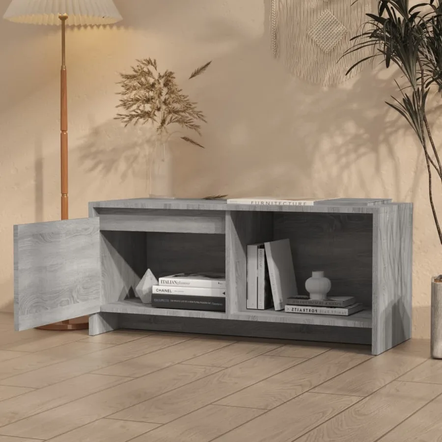 Meuble TV sonoma gris 90x35x40 cm bois d'ingénierie - 3