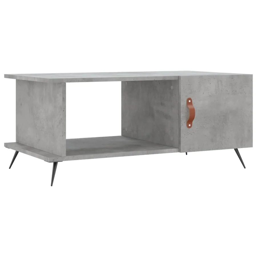 Table basse gris béton 90x50x40 cm bois d'ingénierie - 2