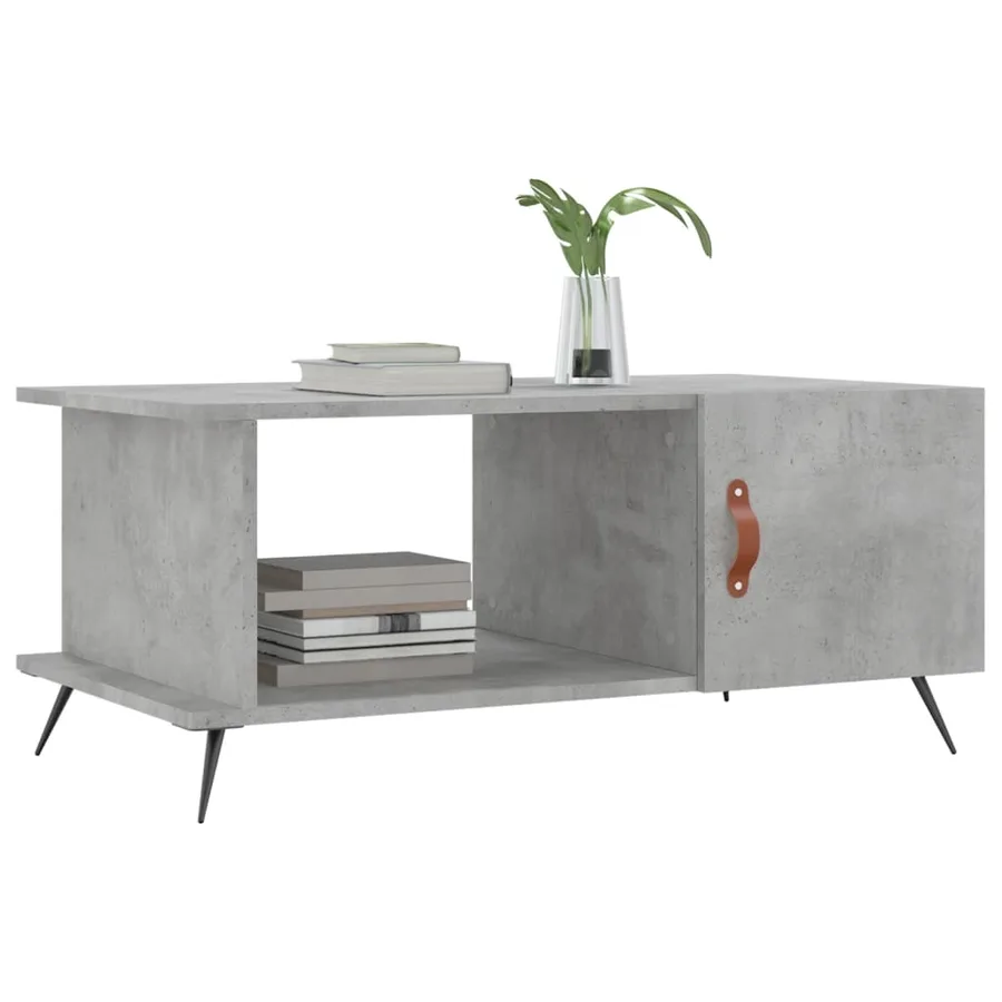 Table basse gris béton 90x50x40 cm bois d'ingénierie - 3