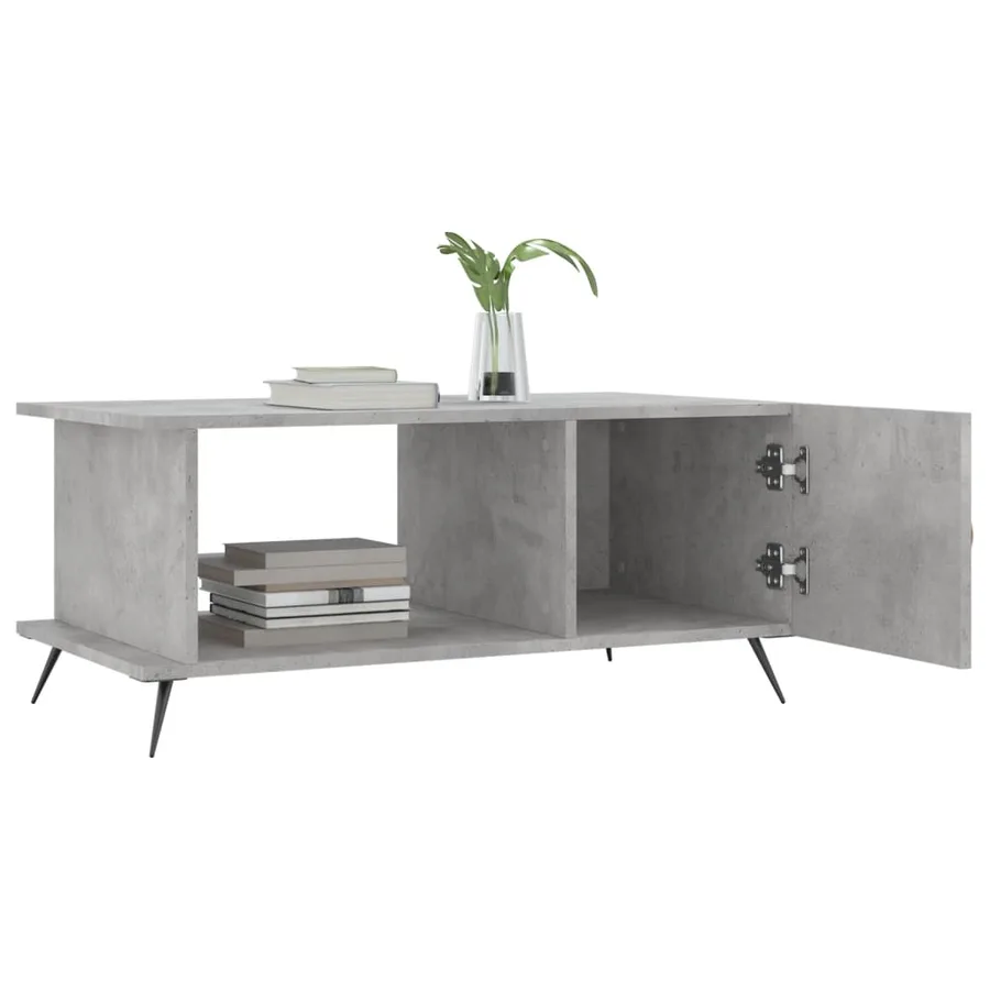 Table basse gris béton 90x50x40 cm bois d'ingénierie - 4